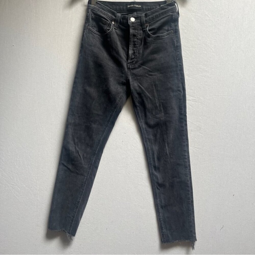 Denim Forum Aritzia Yoko Highrise button fly fray organic cotton jeans Sz 26
